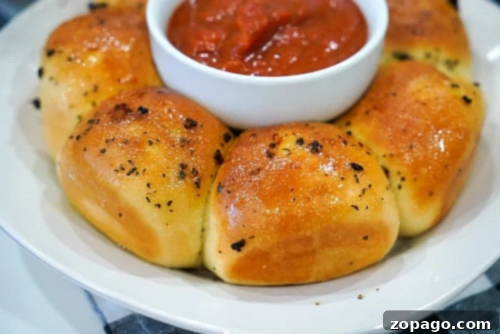 Rhodes Frozen Dough Creations 7 Air fryer garlic pull apart bread made from frozen rolls.
