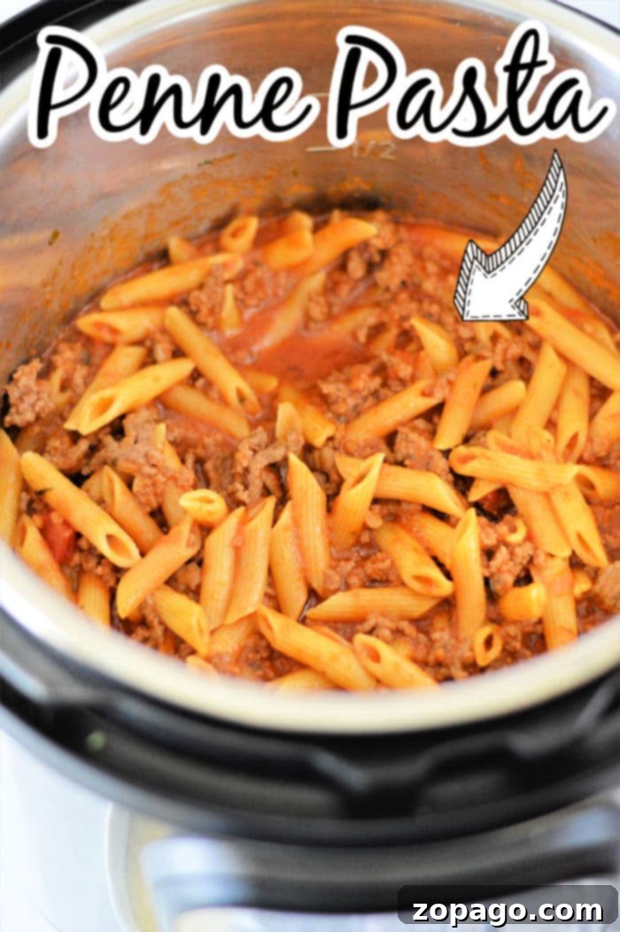 Easy Instant Pot Penne Pasta 5 Prepared pasta dish in Instant Pot