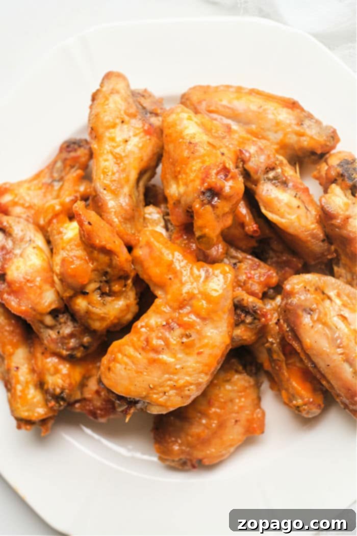 Perfectly Crispy Air Fryer Hot Wings 7 hot chicken Wings in Air Fryer