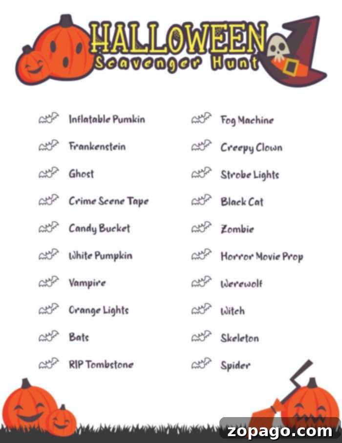 Spooktacular Halloween Hunt 2 Free Printable Halloween Scavenger Hunt for Kids and Adults