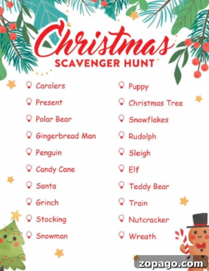 Print & Play Christmas Treasure Hunt 6 Free Christmas Scavenger Hunt Printable for Endless Holiday Fun