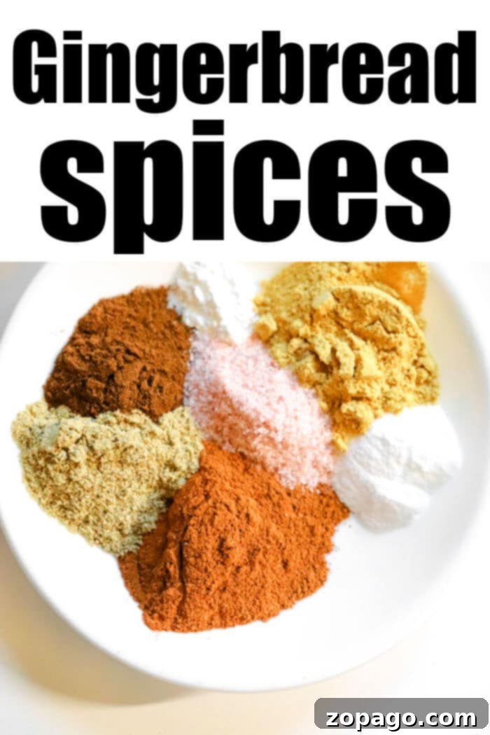 A selection of whole and ground spices arranged for a homemade gingerbread spice blend.