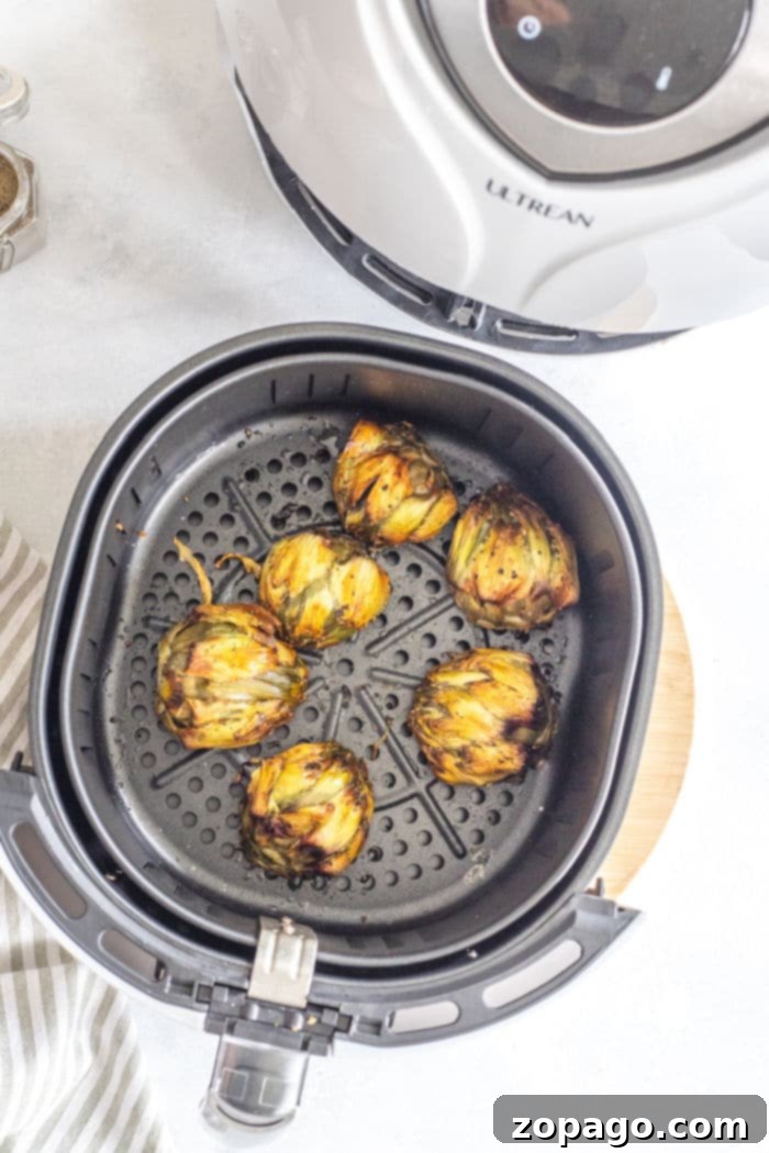 Air Fried Artichoke slices ready to serve