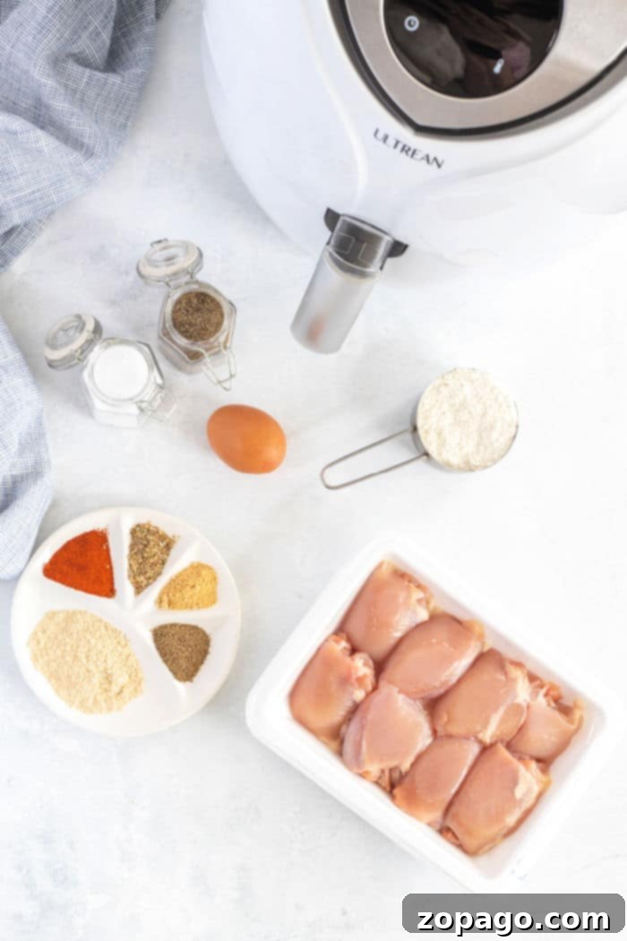 Crispy Air Fryer Chicken Thighs 4 air fryer boneless chicken thighs