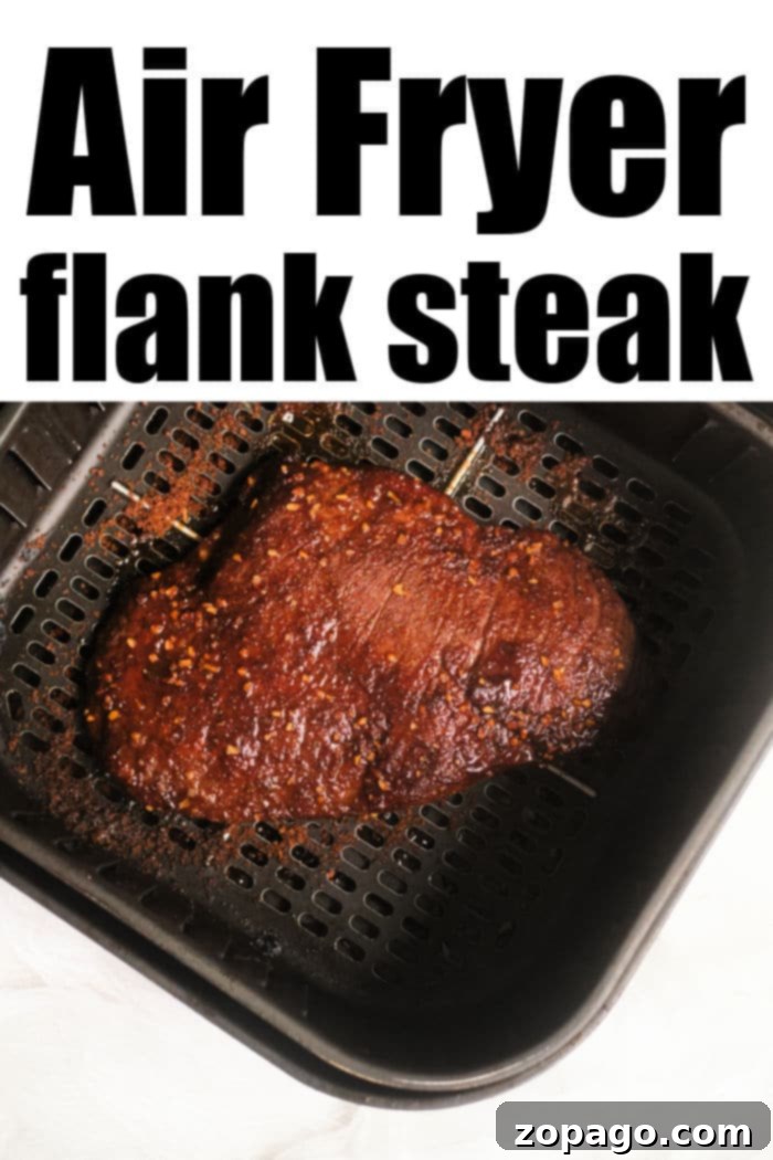 Savory Dry Rub Air Fryer Flank Steak 6 flank steak in air fryer