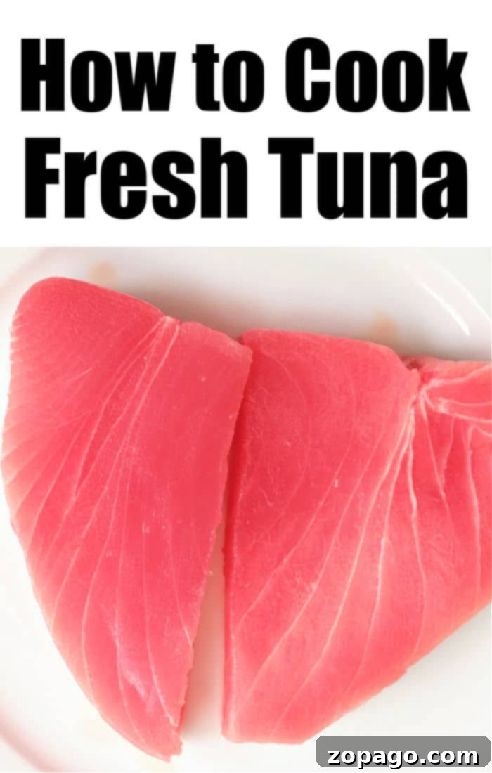 Air Fryer Tuna Steaks 9 Step-by-step image of how to cook tuna steak in an air fryer, showing the perfect sear.