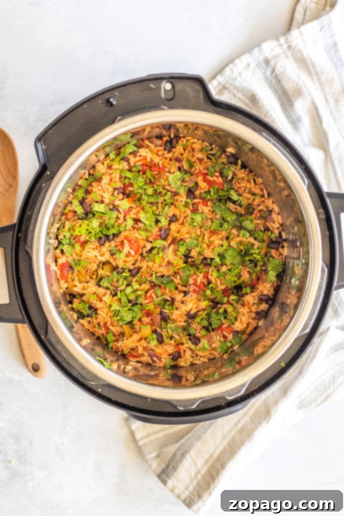 Easy Instant Pot Black Beans and Rice 7 Ninja Foodi Black Beans and Rice prepared in a multi-cooker.