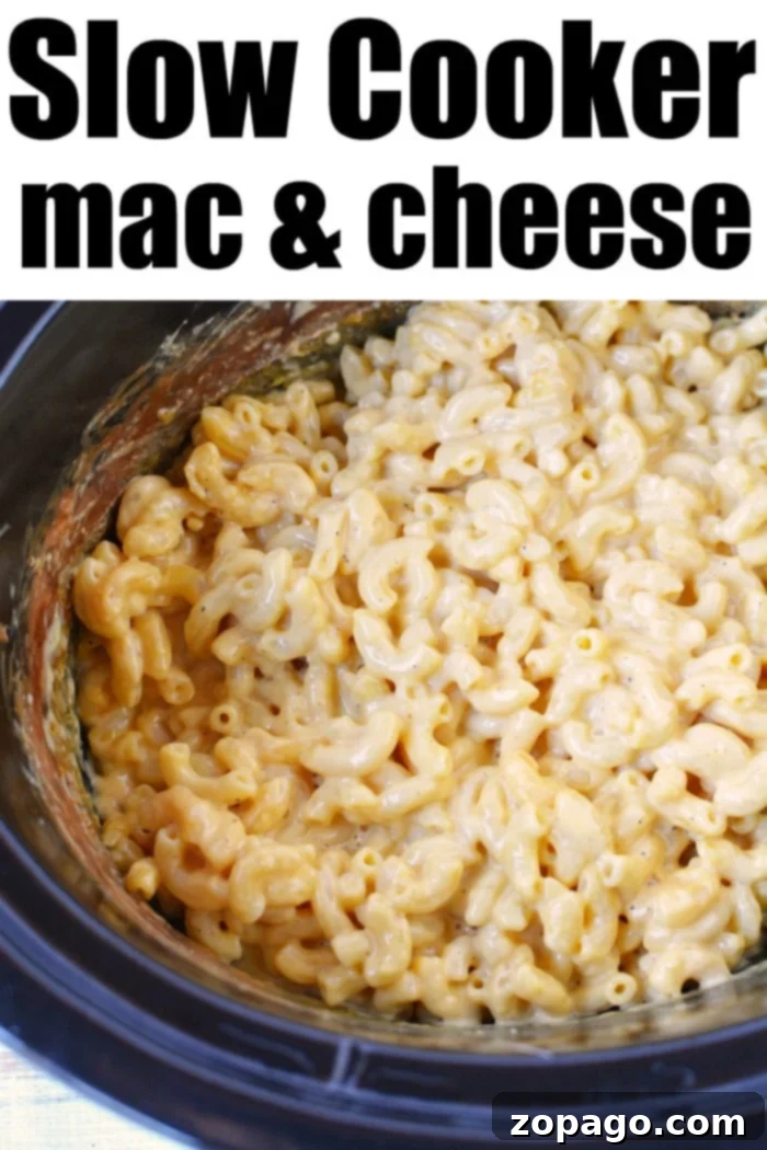 Ultimate Slow Cooker Mac and Cheese 5 Crockpot mac and cheese ready to serve