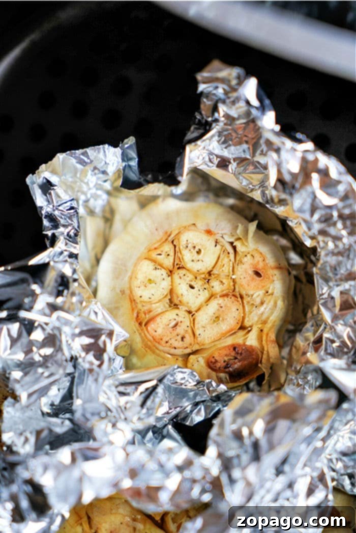 Roasted Air Fryer Garlic 2 air fryer garlic