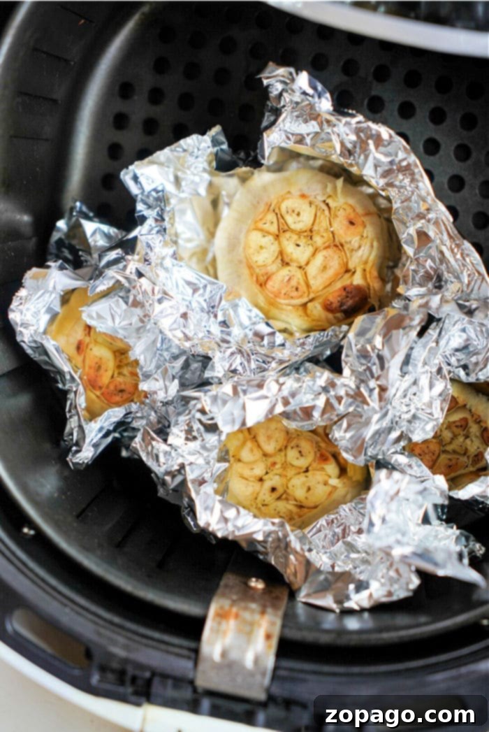 Roasted Air Fryer Garlic 6 roasted garlic in air fryer