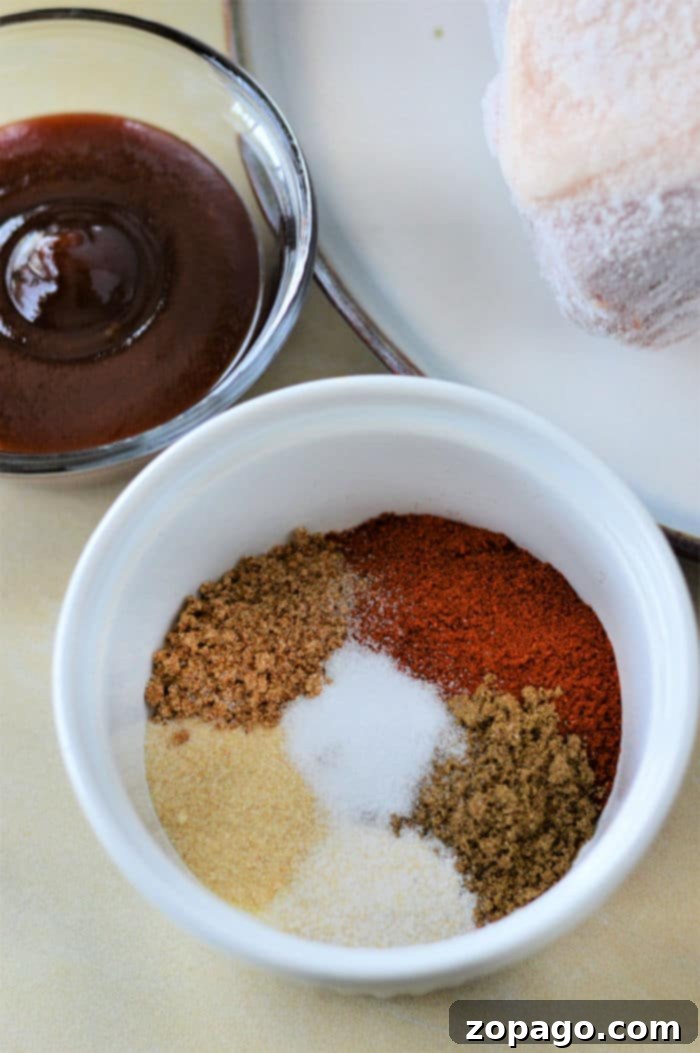 Close-up of dry seasoning blend for pork