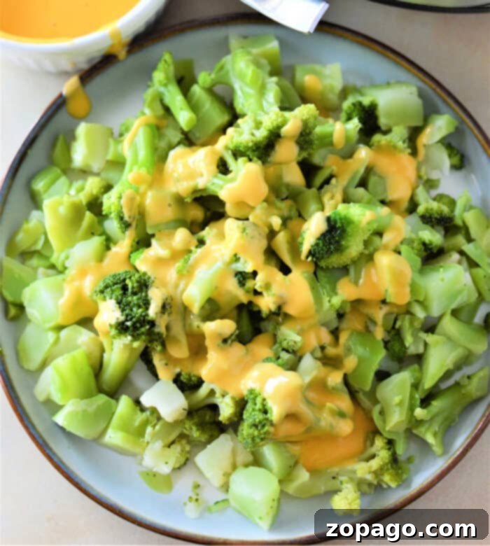 Instant Pot Frozen Broccoli 8 Finished Instant Pot frozen broccoli recipe, served on a plate