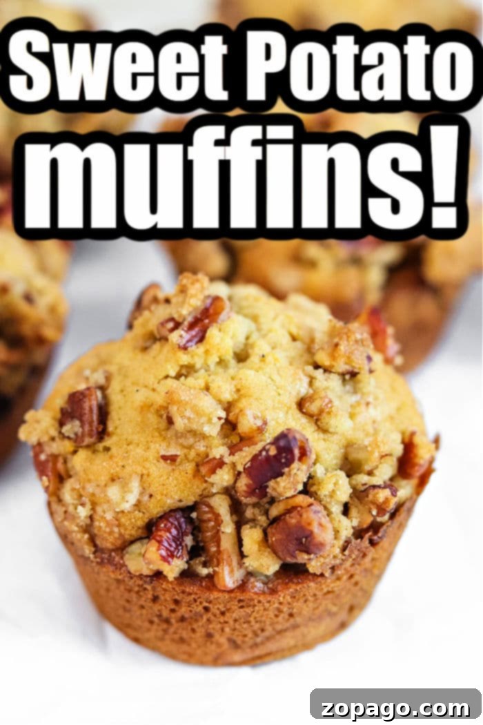 Spiced Sweet Potato Muffins 13 Assorted sweet potato muffins on a wooden board, beautifully arranged and ready to be served.