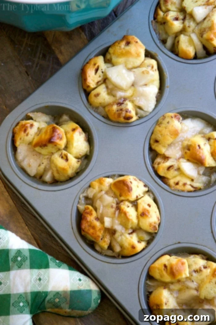 Delicious Apple Pie Muffin Tin treats. apple pie monkey bread muffins