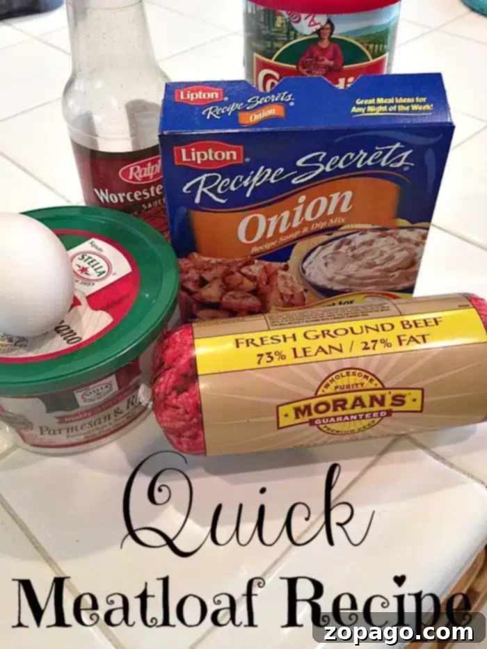Quick meatloaf recipe that your whole family will enjoy. You can change it up a bit too if you have other things on hand but this is the basics. Perfectly baked quick meatloaf recipe, sliced and ready to serve