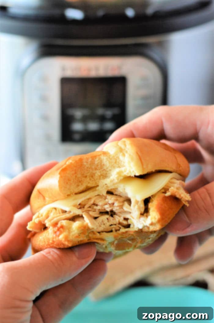 Instant Pot Mississippi Chicken: Flavor Fast 8 A vibrant close-up of the delicious Mississippi Chicken cooked in the Instant Pot.