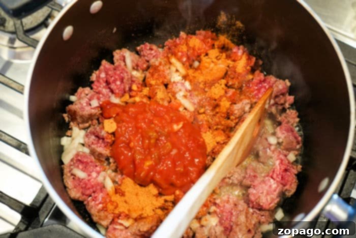 Serving a hearty hamburger casserole