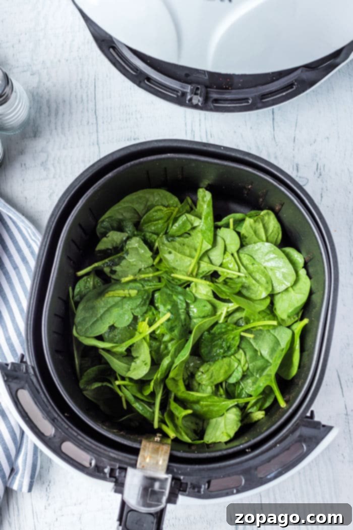 Crispy Air Fryer Spinach 5 Air Fryer Spinach recipe