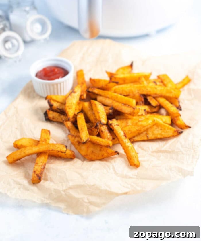 Crispy Turnip Fries 2 Crispy Air Fryer Turnip Fries, seasoned to perfection