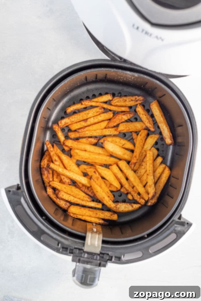 Crispy Roasted Turnip Sticks 7 Crispy air fryer turnip fries, perfectly golden brown and ready to eat.
