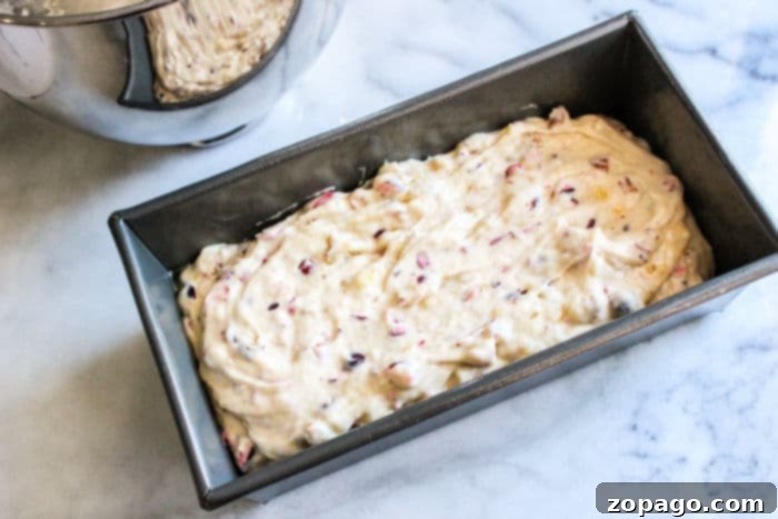 Golden Cranberry Banana Loaf 7 A simple yet elegant loaf of cranberry bread, showcasing its golden crust and the inviting texture within.