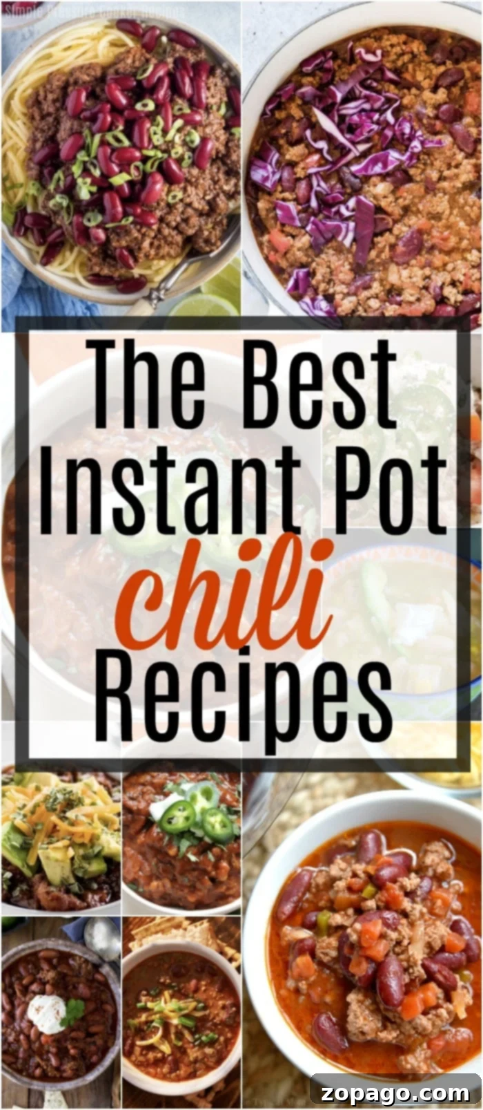 Discover easy Instant Pot chili recipes for Weight Watchers, Low Carb, and Vegetarian diets, all ready in under 30 minutes! #instantpot #pressurecooker #chili #vegetarian #lowcarb #weightwatchers #easy A hearty Instant Pot Chili, brimming with beans and ground meat, ready for a delicious meal.