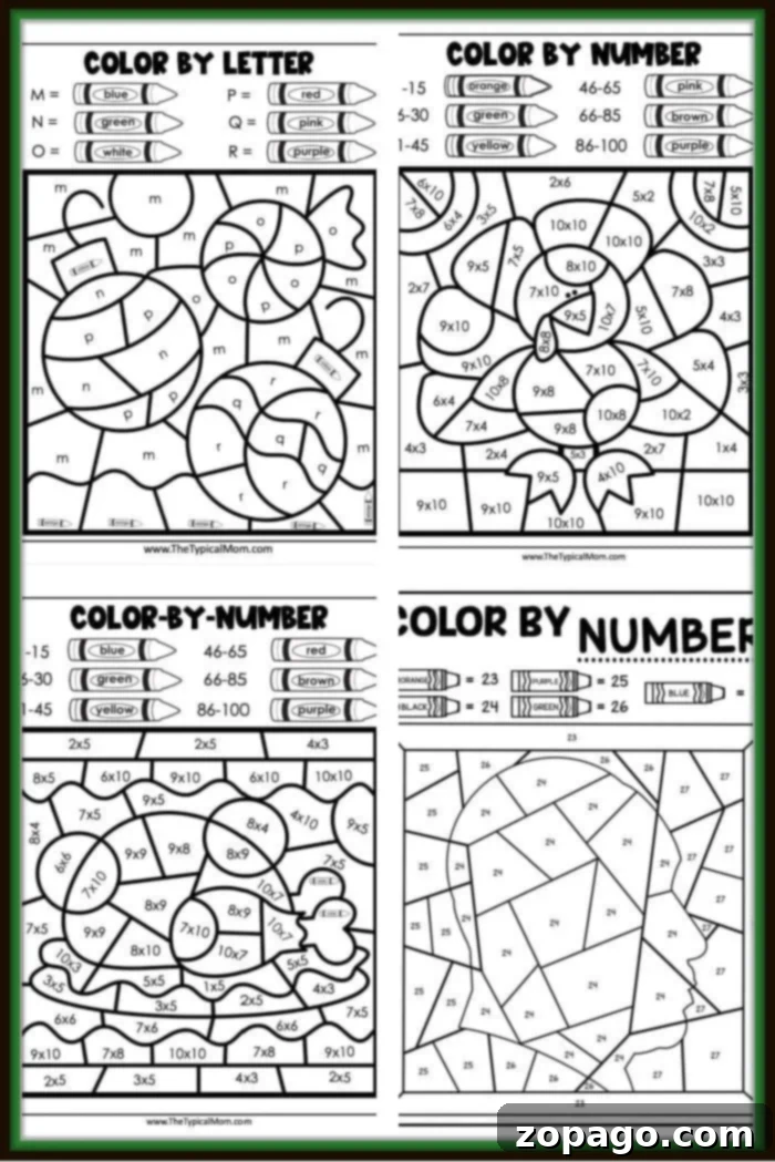 Free Printable Numbered Coloring Adventures 2 colorful abstract illustration