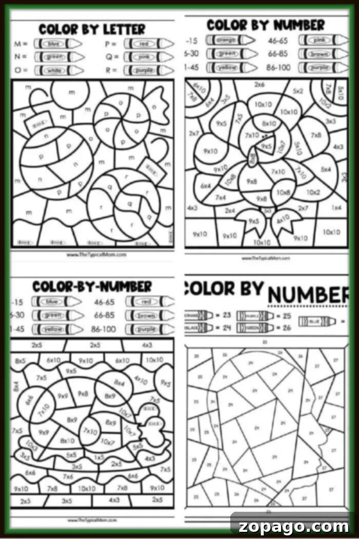Free Printable Numbered Coloring Adventures 13 Color by Number Free Printables