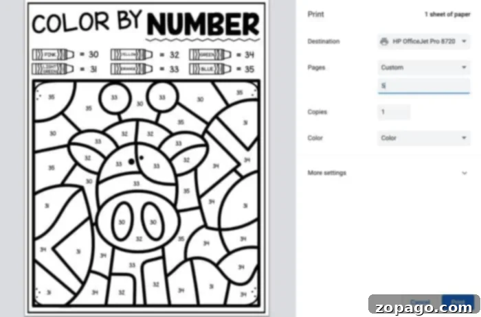 Free Printable Numbered Coloring Adventures 3 animal coloring pages