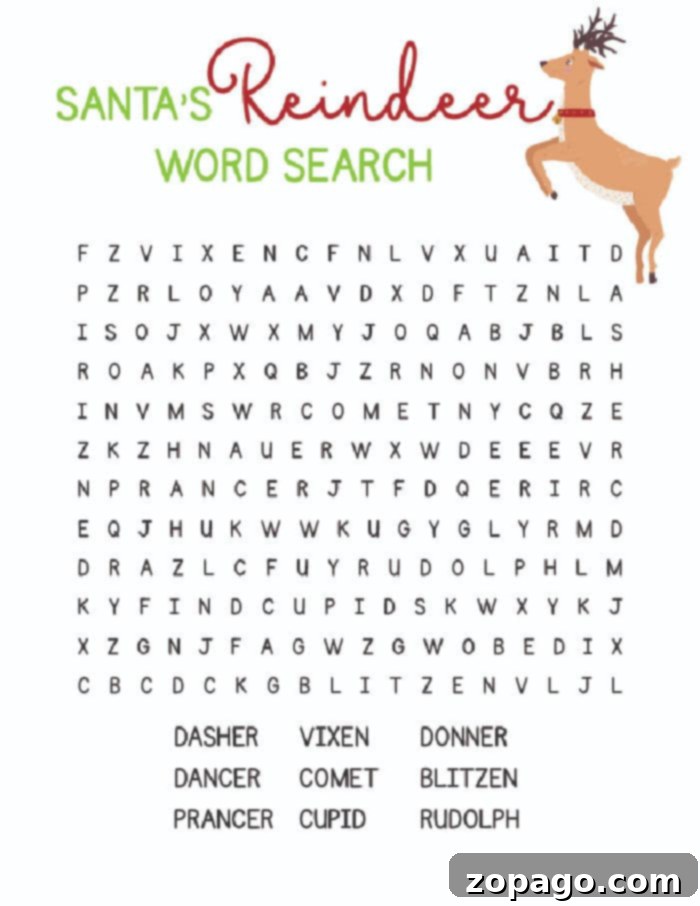Free Festive Reindeer Coloring Pages 4 Discover the