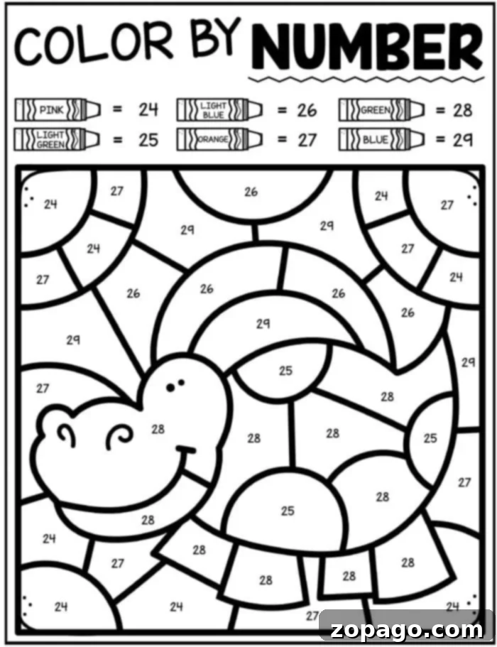 Free Printable Animal Color by Number Pages 6 Alligator Coloring Page for Number Learning