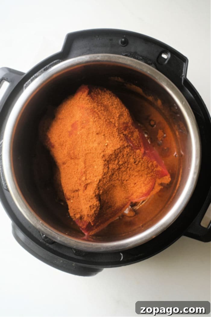 Fiesta Pot Roast 5 Perfectly cooked Instant Pot Mexican Pot Roast, ready to be served.
