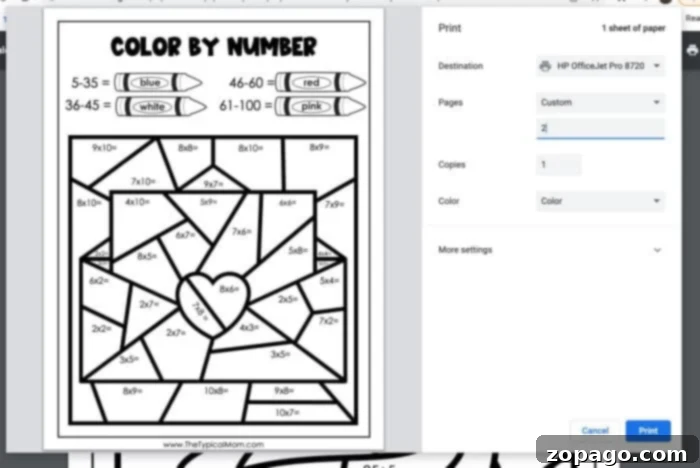 Sweetheart Color by Number 3 Free Printable Valentine's Day Activities for Children