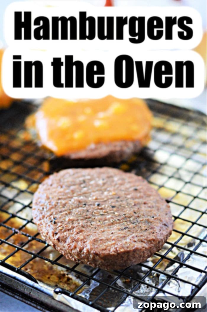 Perfectly baked frozen burgers with melted cheese on a bun