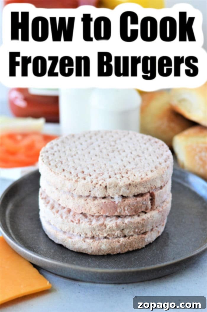 Different methods to cook frozen beef burgers: oven, grill, and air fryer