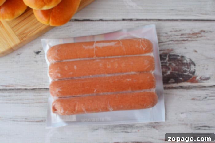 Frozen Hot Dogs Made Simple 3 frozen hot dogs in a package