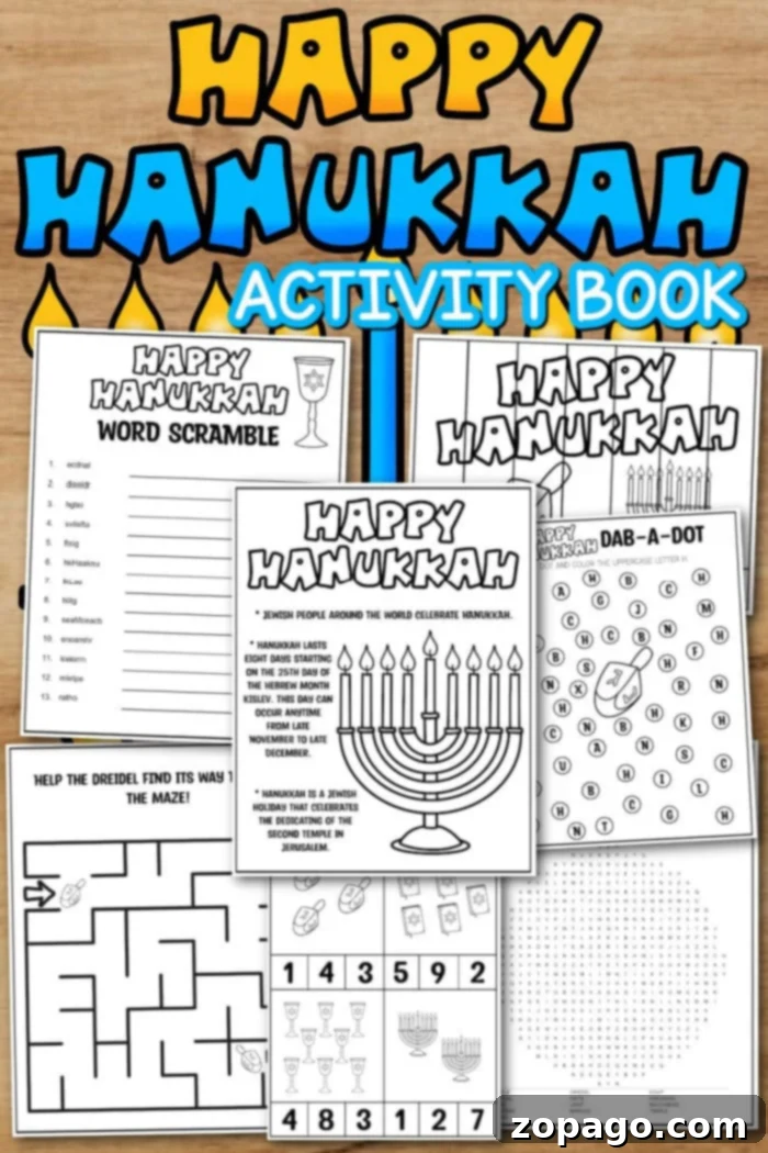 Free Printable Hanukkah Coloring Pages 2 Children enjoying free Hanukkah coloring pages with menorah and dreidels