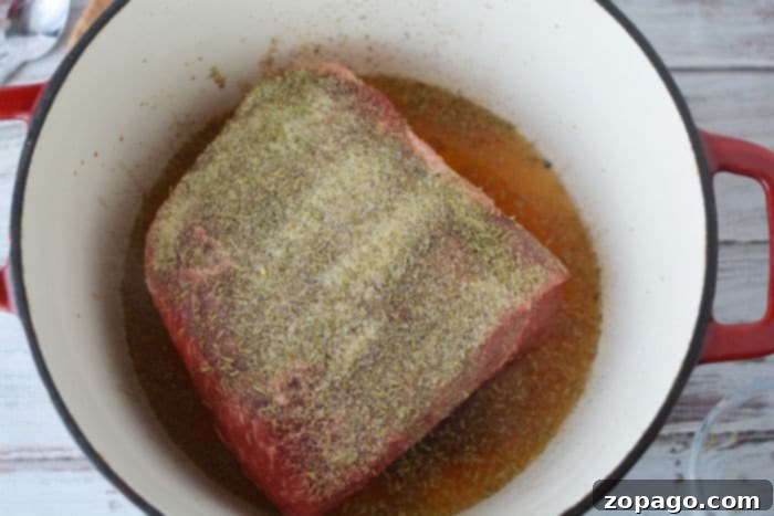 How to cook a frozen roast in the oven with spices.