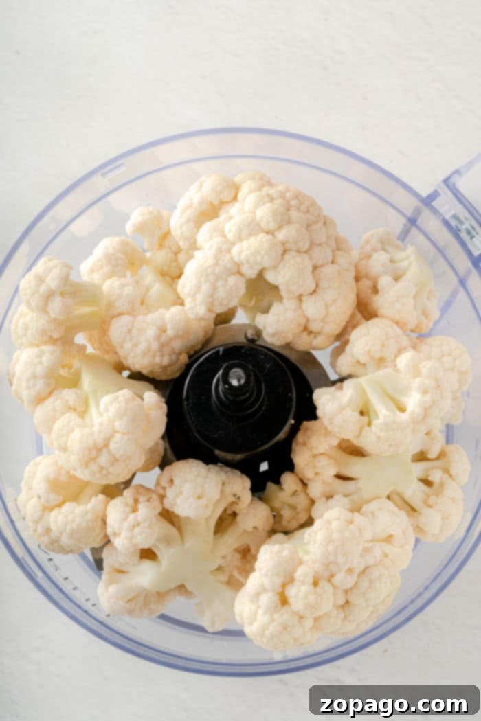 Savory Cauliflower Fritters 4 Fresh head of cauliflower, key ingredient for low carb and Keto pancakes.
