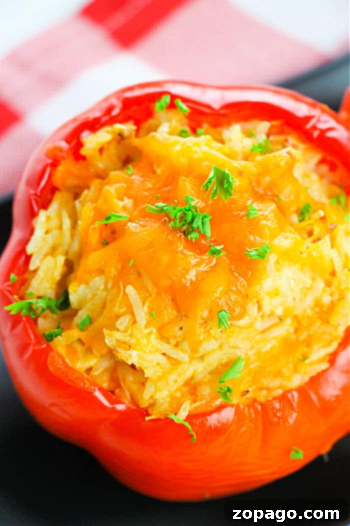 Chicken Stuffed Bell Peppers with Rice
