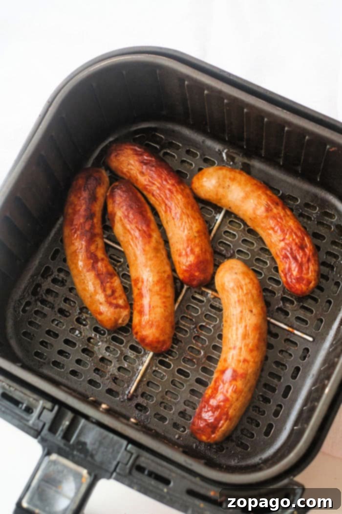 Perfect Air Fryer Italian Sausage 6 air fryer bratwurst