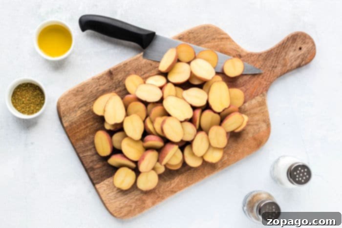 A heap of golden, crispy air fryer small potatoes, ready to be enjoyed.
