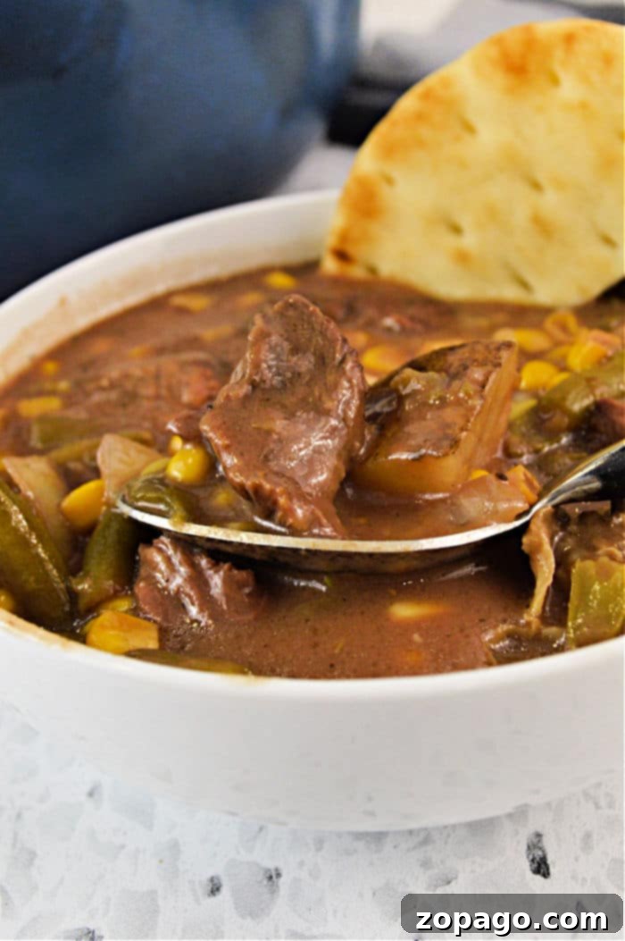 Rustic Smoked Stew 7 stew on smoker