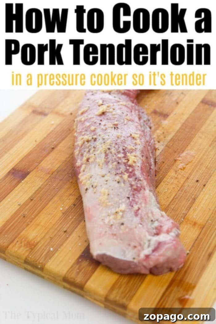 Pork tenderloin prepared in an Instant Pot