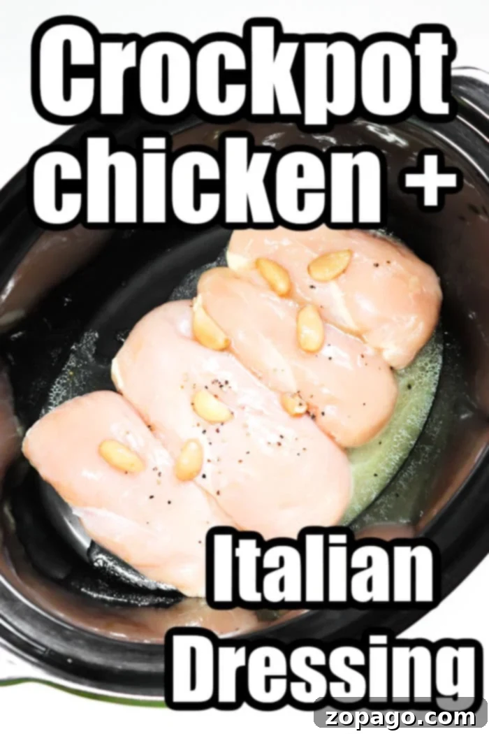 Effortless Italian Chicken Dinner 5 slow cooker Chicken and Italian Dressing