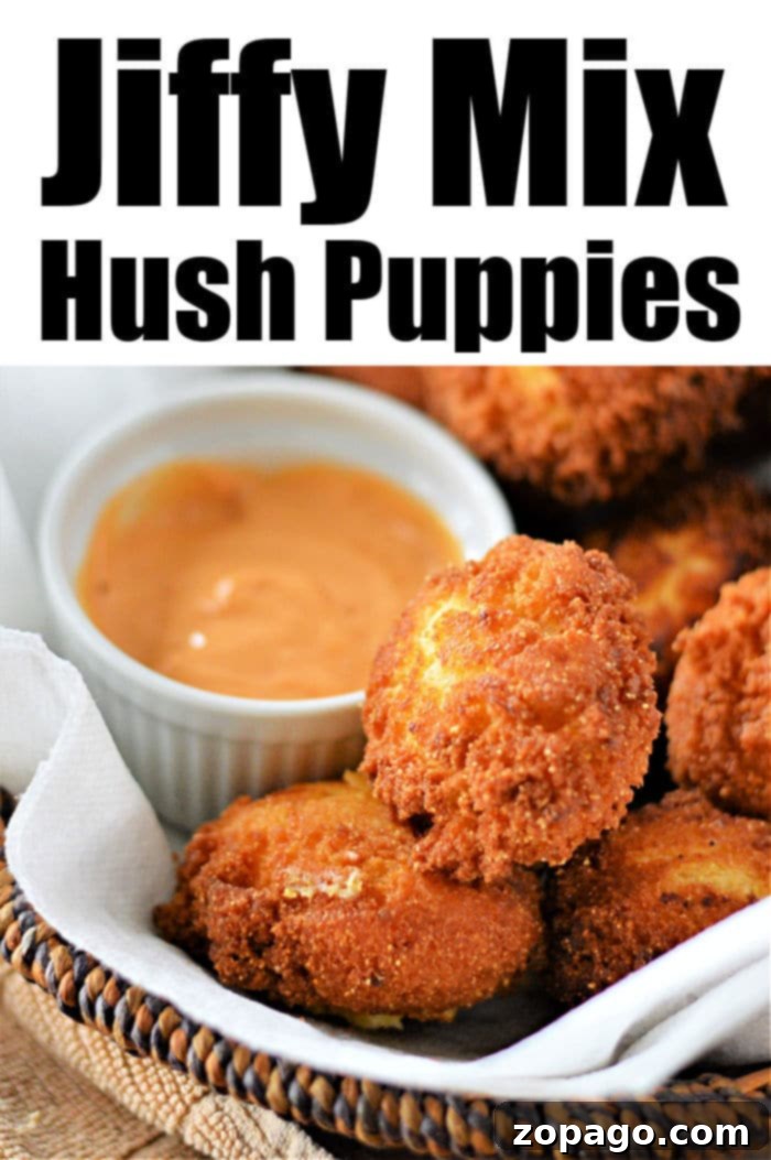 The Easiest Hush Puppies with Jiffy Mix 7 How to Make Hush Puppies with Jiffy Mix, a basket full of golden hush puppies.
