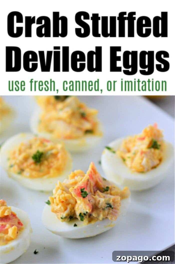 Savory Crab Deviled Eggs 6 A vibrant display of Crab Deviled Eggs on a serving platter, ready to be enjoyed