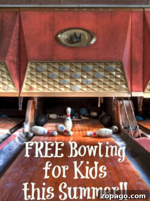 Children enjoying free bowling during the summer in Southern California