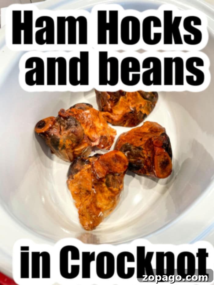 Making Mouthwatering Ham Hocks 9 An appetizing image of a slow cooker ham hock recipe, emphasizing the rich, savory outcome.