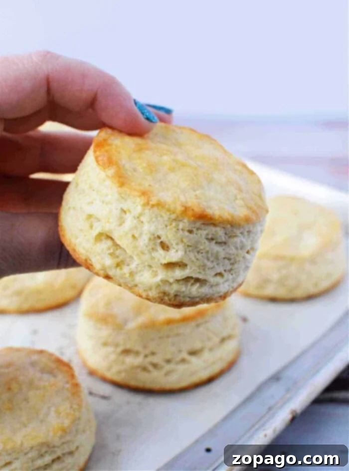 Fluffy Bisquick Biscuits Every Time 2 Perfectly golden and fluffy Bisquick biscuits, freshly baked and ready to serve, highlighting key tips for a light texture.